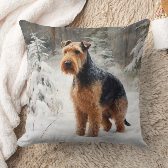 Almofada Welsh Terrier Deixe-o nevar no Natal (Cobertor)