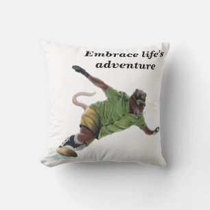Almofada Wererat Snowboarder Fantasy Travesseiro decorativo