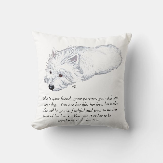 Almofada West Highland White Terrier Keepsaname (Frente)