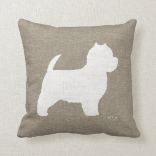 Almofada West Highland White Terrier Westie Silhouette