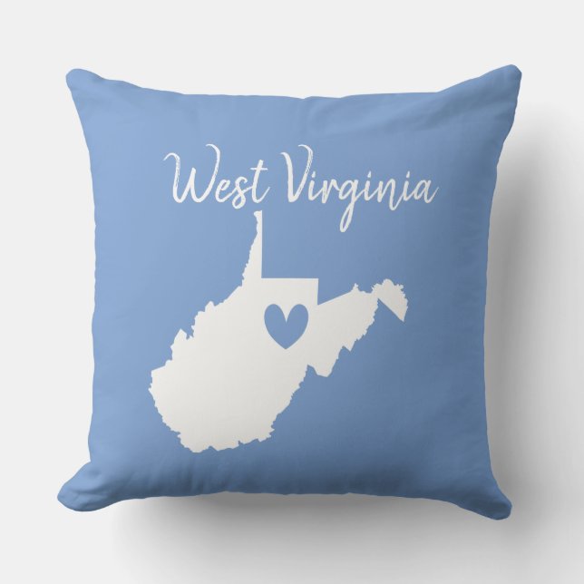 Almofada West Virginia mapa do estado do oeste (Frente)