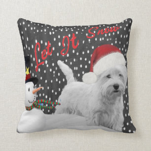 Almofada Westie deixou-o nevar travesseiro