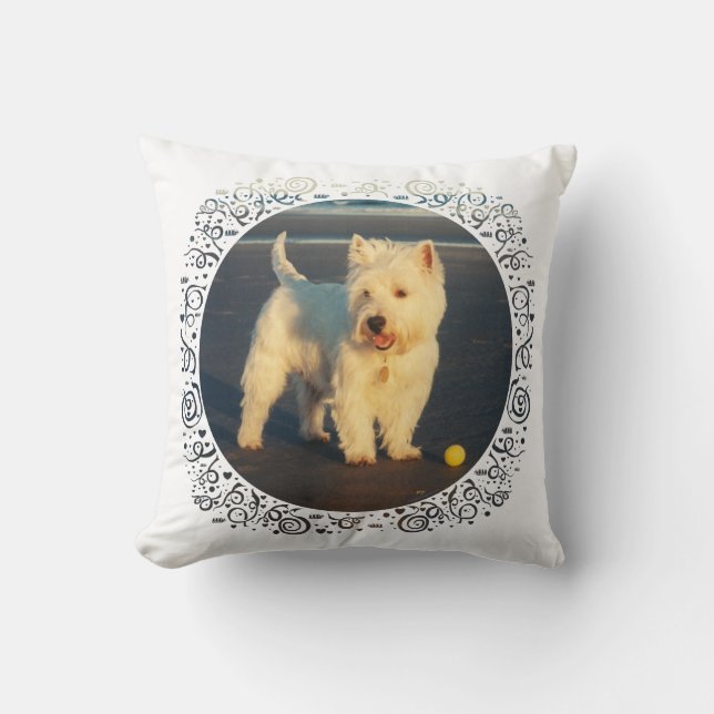 Almofada Westie no travesseiro do oceano (Frente)