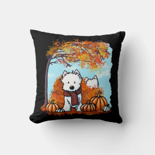 Almofada Westies de outono do KiniArt