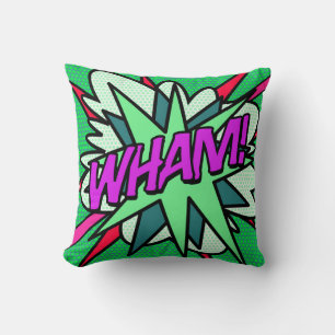 Almofada WHAM Moderno Divertido Quadrinho Verde