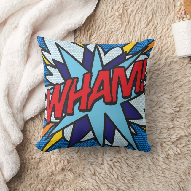 Almofada WHAM ZAP Fun Retro Comic Book Pop Art (Cobertor)