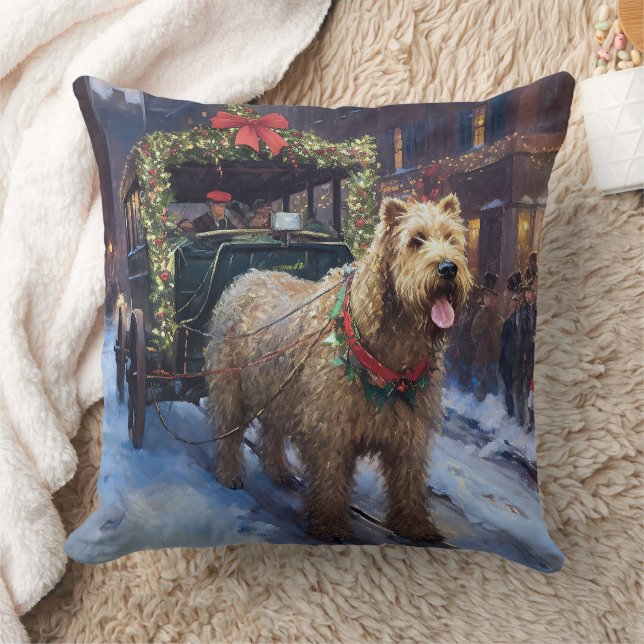 Almofada Wheaten Terrier Christmas Fesason (Cobertor)