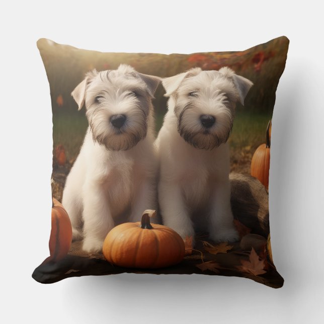 Almofada Wheaten Terrier Puppy Autumn Delight Pumpkin (Frente)