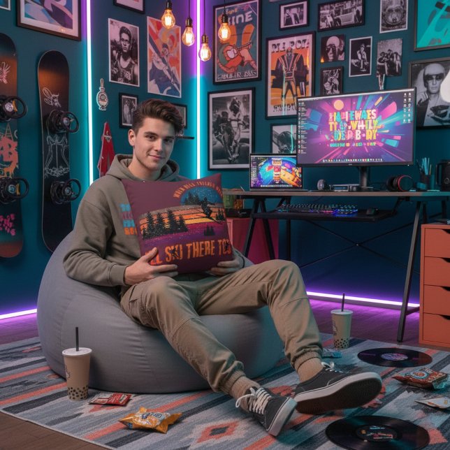 Almofada When Hell Freezes Over I'll Ski There Too Maroon (For the skier who lives for powder, sarcasm, and questionable life choices.)