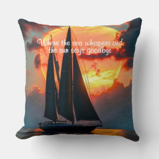 Almofada Where the Sea Whispers and the Sun Says Goodbye