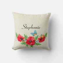 Whimsage Red Poppy Watercolor Com Nome