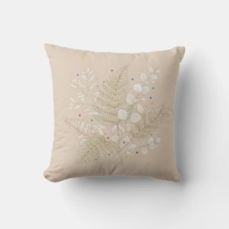 Almofada whimsical beige floral fairycore design