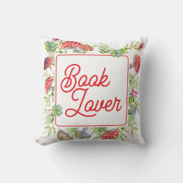 Almofada Whimsical Book Lover Mushroom Throw Pillow