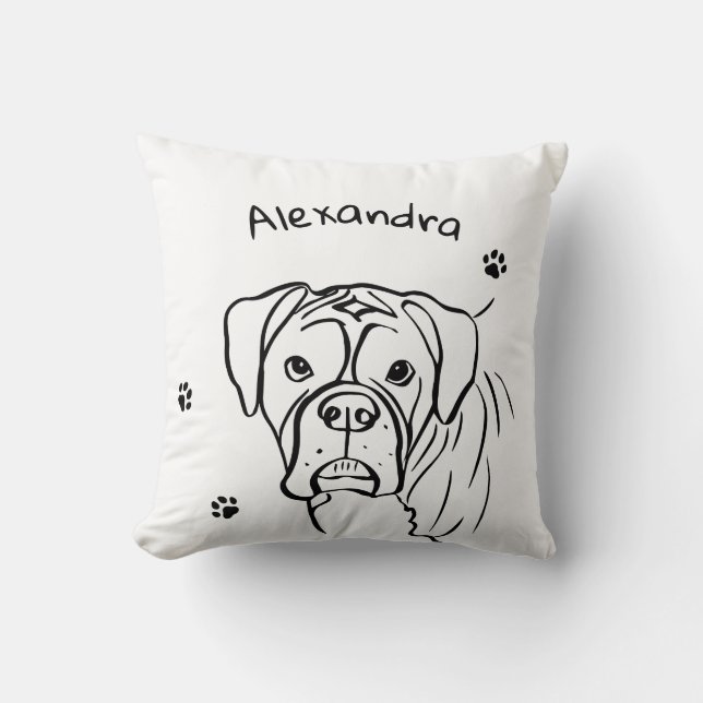 Almofada Whimsical Boxer: Texto Editável (Frente)