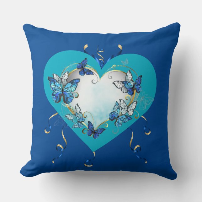 Almofada Whimsical Butterflies Heart Pillow (Frente)