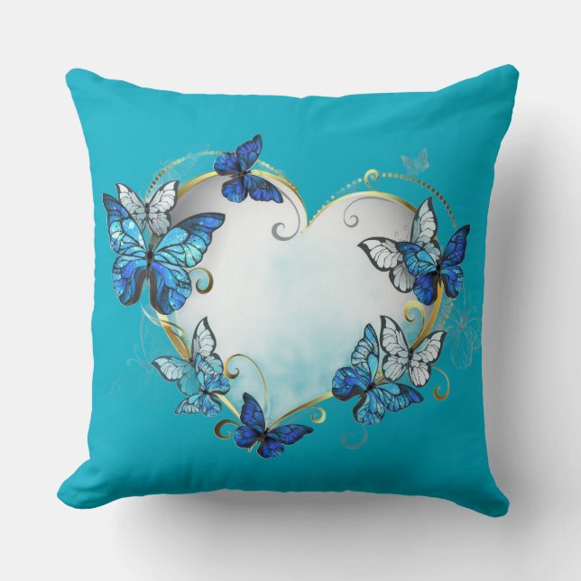 Almofada Whimsical Butterflies Heart Pillow (Frente)