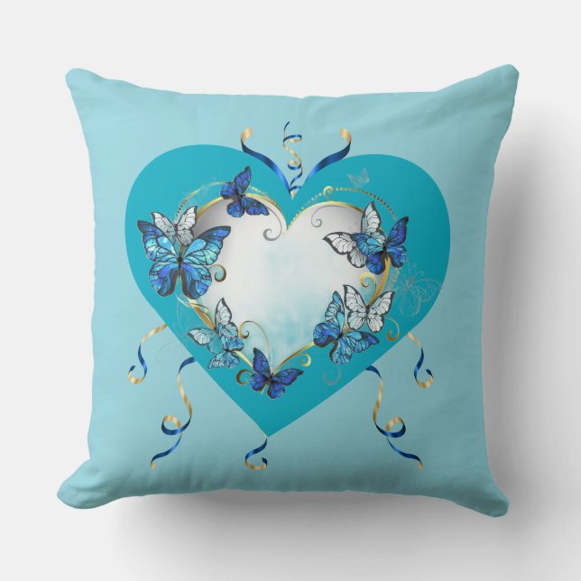 Almofada Whimsical Butterflies Heart Pillow (Frente)