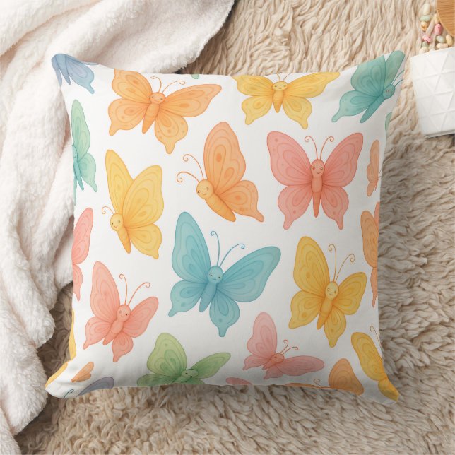 Almofada "Whimsical Butterflies" Throw Pillow (Cobertor)