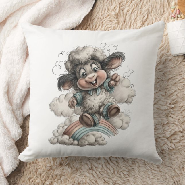 Almofada Whimsical Cute Sheep (Cobertor)