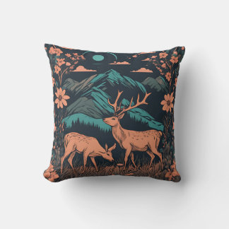 Almofada Whimsical Deer Grazing D8