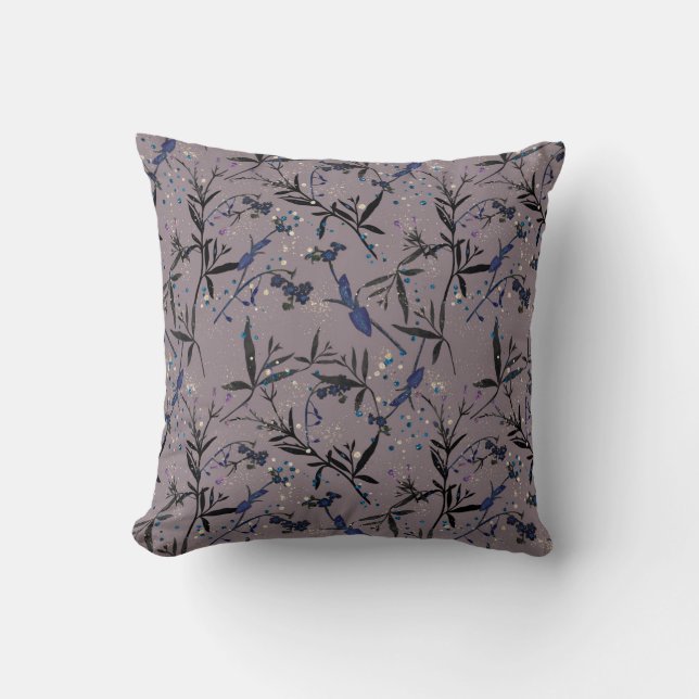 Almofada Whimsical Mauve Garden Accent  (Frente)