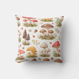 Almofada Whimsical Mushroom Pattern – Vintage Botanical