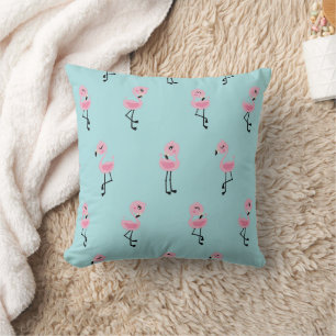 Almofada Whimsical tropical flamingos
