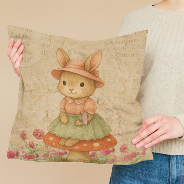 Almofada Whimsical Vintage Easter Bunny Pillow (Criador carregado)