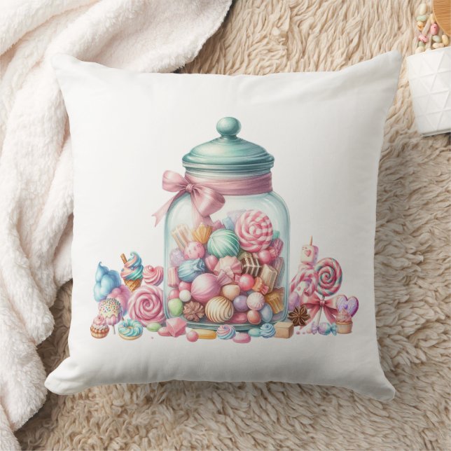 Almofada Whimsical Watercolor Sweet Candy (Cobertor)