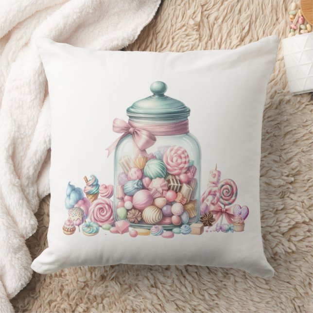 Almofada Whimsical Watercolor Sweet Candy (Cobertor)