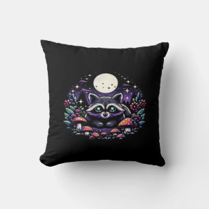 Almofada Whimsigoth Raccoon Sob Lua Vinta