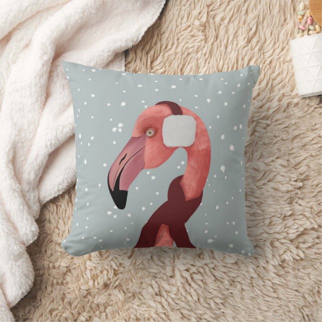 Almofada Whimsso Cozy Winter Flamingo Com Scarf (Cobertor)