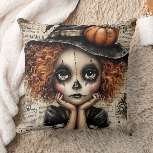 Almofada Whimsy em Luto: O Reverioso Olhado-Pumpkin (Cobertor)