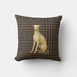 Almofada Whippet tartan / plaid / tweed cushion