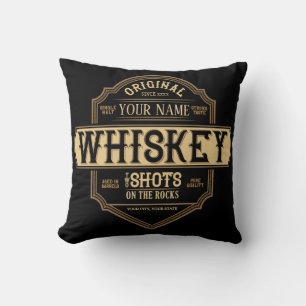 Almofada Whiskey personalizado no Bar do rótulo do líquido
