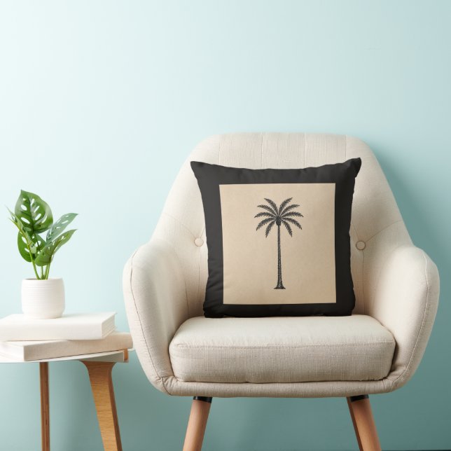 Almofada Whisper Fountains Black Palm Cushion (Cadeira)
