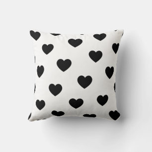 Almofada White Black Sweet Cozy Moderno Romântico Coração Q