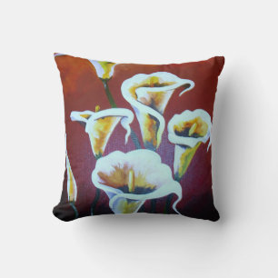 Almofada White Calla Libera Flores Artísticas Cortadas Em C