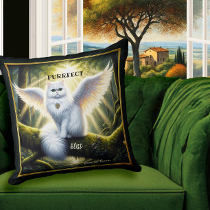 Almofada White Cat Angel Heavenly Bliss