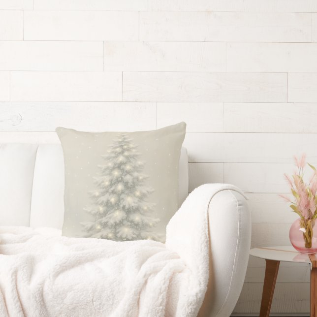 Almofada White Christmas Tree Throw Pillow (Sofá)