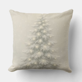 Almofada White Christmas Tree Throw Pillow