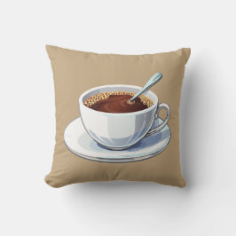 Almofada White coffee cup on a saucer filled with coffee