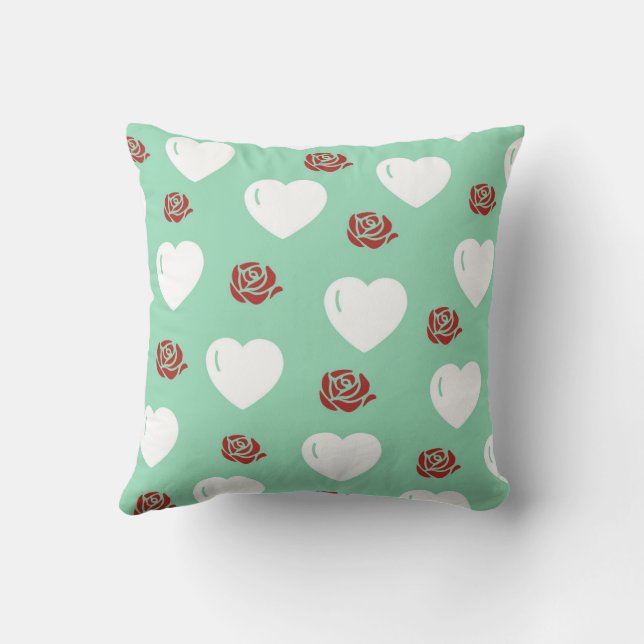 Almofada White Cozy Modern Romântico Coração de Na moda de  (Verso)