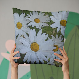 Almofada White Daisies Abstrato