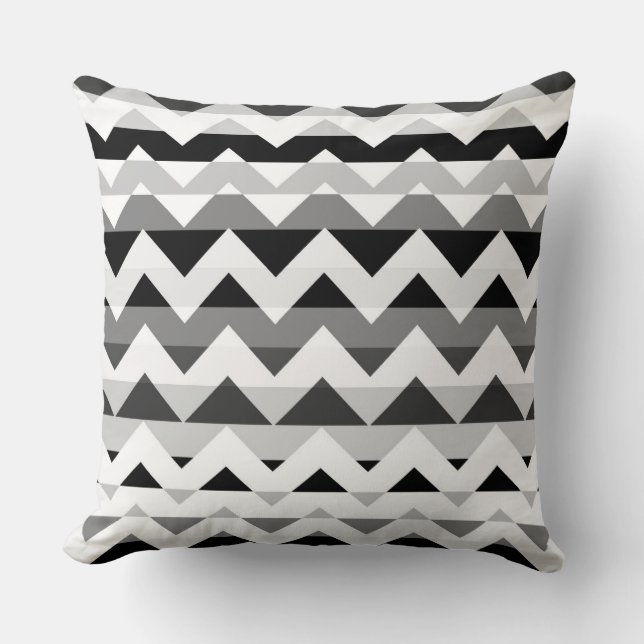 Almofada White e Cinza Chevron Zigzag (Frente)