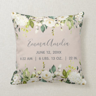 Almofada White Floral Blush White Blush - Letras de Nascime