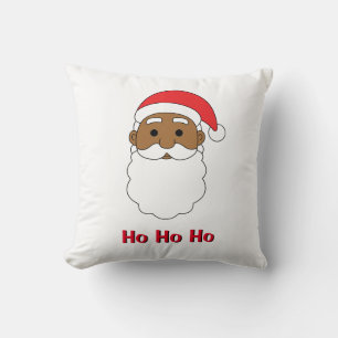 Almofada White Ho Ho Afro-Americana Família Papai Noel