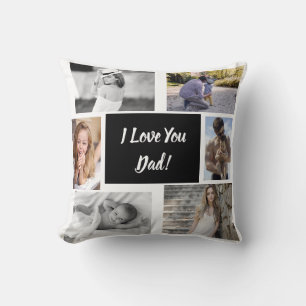 Almofada White I Love You Family Photo Collage