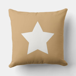 Almofada White Initials and star Natural brown background