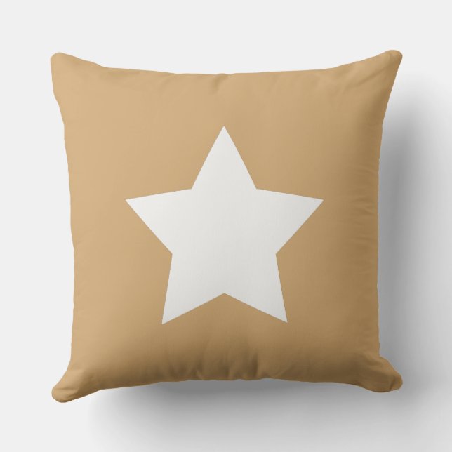 Almofada White Initials and star Natural brown background (Verso)